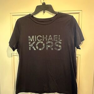 Michael Kors Black Tee with White Logo